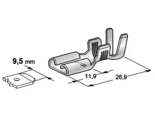 Juhtmeots 9.5mm paljas emane lukustuv