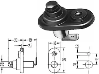 Ukse/käsipiduri lüliti kummikattega 6ZF004365031